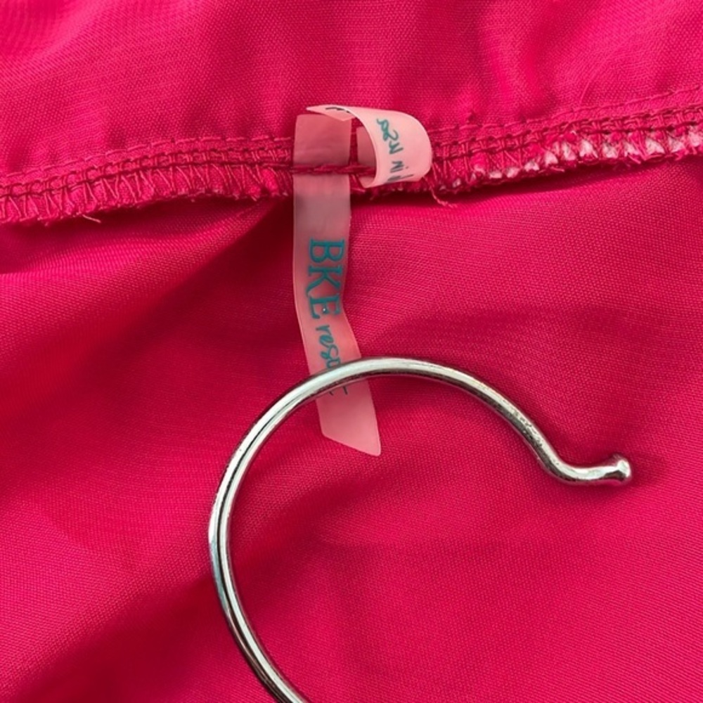 BKE Hot Pink Swim Suit Bathing Suit Coverup with Silver Piping Size Medium - Picture 7 of 7